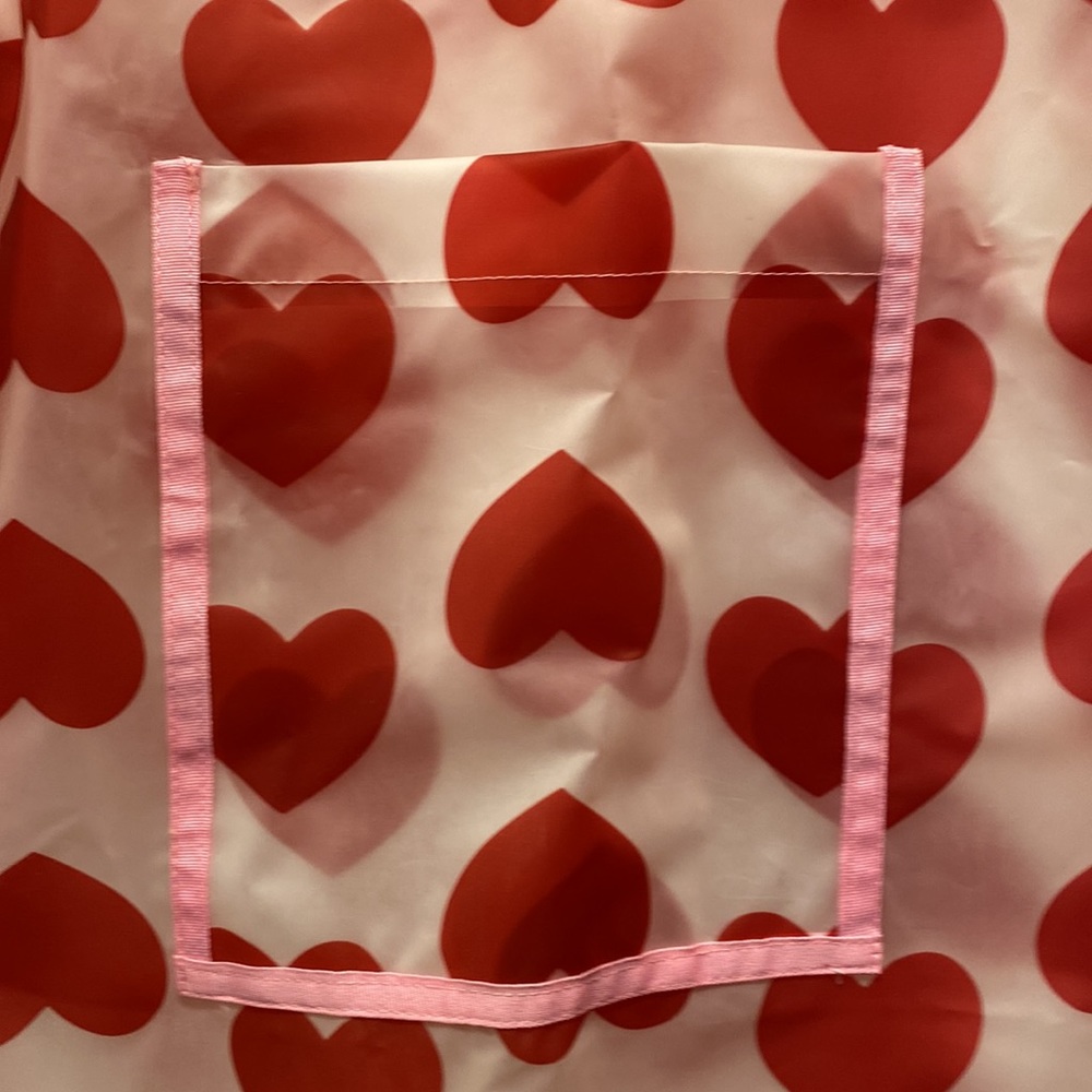 Lazy Oaf See Through Heart Mac Translucent Rain Jacket Oversize Size L / XXL fit - Picture 10 of 17